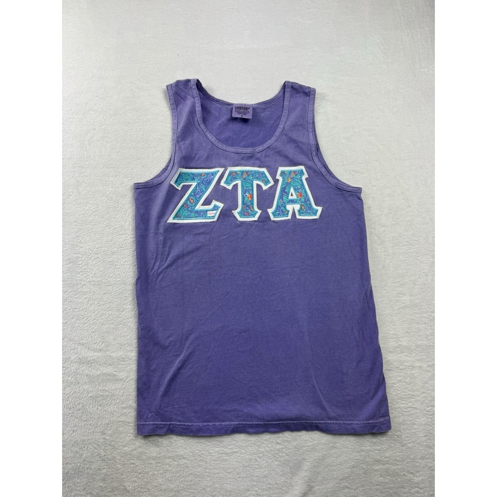 Zeta Tau Alpha comfort colors‎ Purple Tank Size Small Lily Pulitzer Print